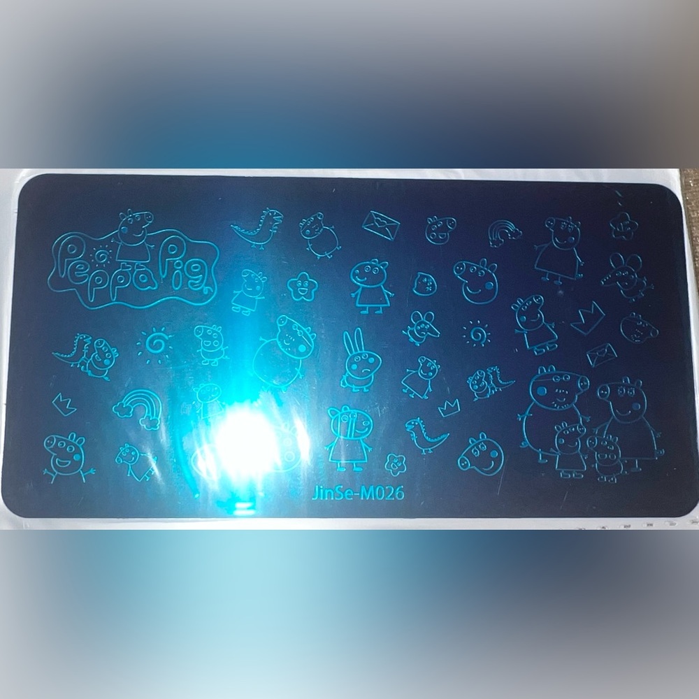 $5 PIG NAIL STAMPING PLATE. STAINLESS STEEL WITH PLASTIC BASE. NEW. $5 IF BUNDLE - Picture 4 of 14